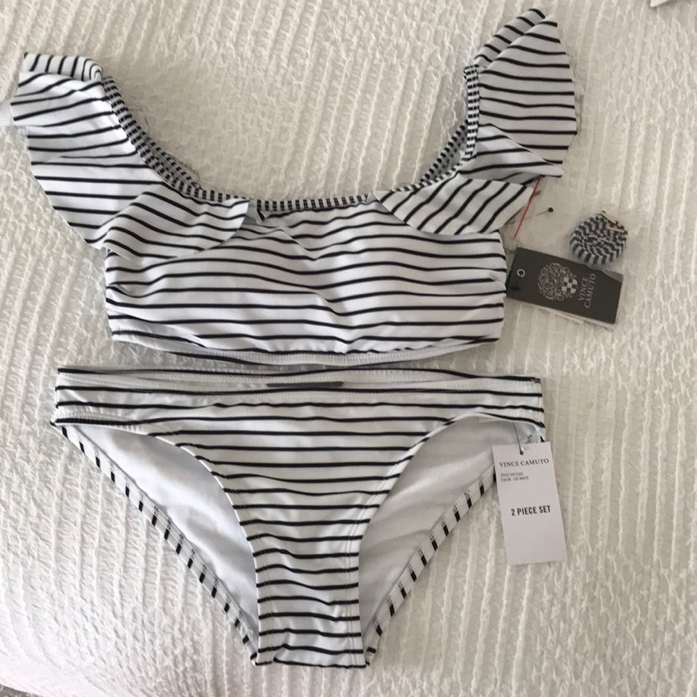 Vince Camuto Striped Bikini NWT